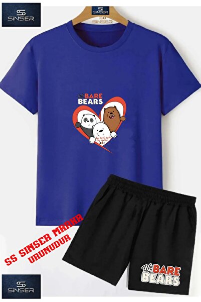 SS SİNSER Children's Unisex “Pandas 3 in a Heart“ Special Printed Crew Neck T...