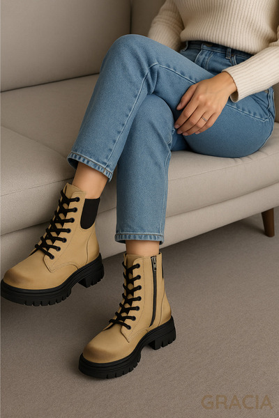 ALTA GRACIA Hakiki Deri Kışlık Kadın Botları Su Geçirmez, fermuarlı, Kaymaz Taban ve Bağcıklı Modellerle Şıklık