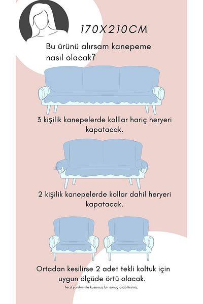 DECORA CASA HOME COLLECTİON Калъф за разтегателен диван от бамбук с райета, гъба и неплъзгащ се кадифе 170 x 210