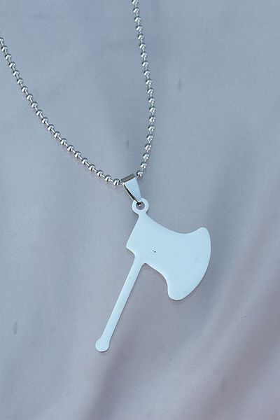 BESKAR Silver Color Chain Necklace with Steel Tip Axe Figure