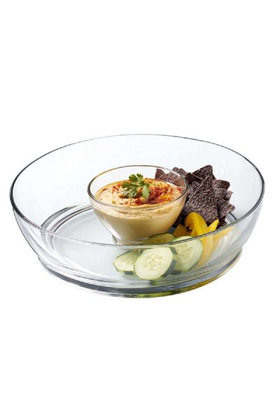 Anchor 2-Piece Whitman Dishwasher and Microwave Safe Glass Chip and Dip Bowl Clear