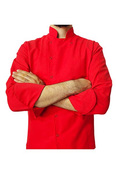 Ant Rotagrup Üniforma ve İş Elbiseleri Chef Jacket Red Color Unisex Snap Fastener Long Sleeve Chef Cook Kitchen Jacket
