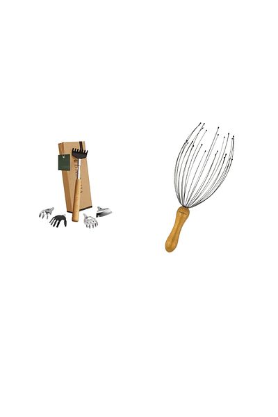 Bambua 7-piece set of back scratcher and head massager Bamboo, bamboo, steel