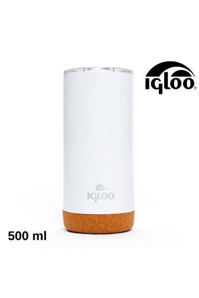 IGLOO Cork Mug 500ml Thermos Mug Cup Flask White