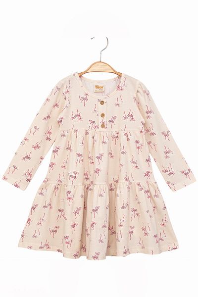 minuma Girl's Palm Patterned Dress 2/5 Years