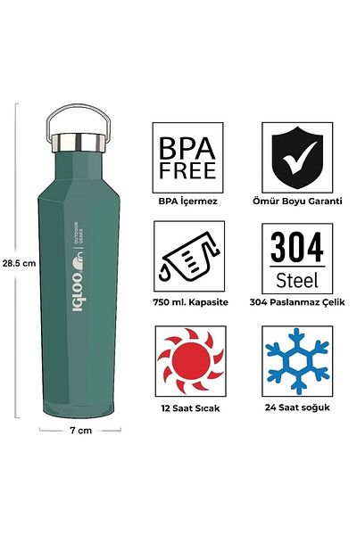 IGLOO Pentagon 750ml Thermos Flask Green