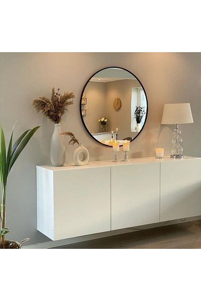 DEC4 90*90 cm shatterproof circular mirror with multiple frame colors