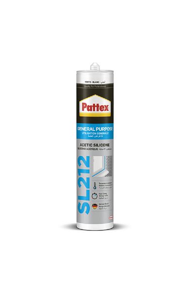 Pattex High-Quality General Purpose Acetic Silicone Sealant White 280ml