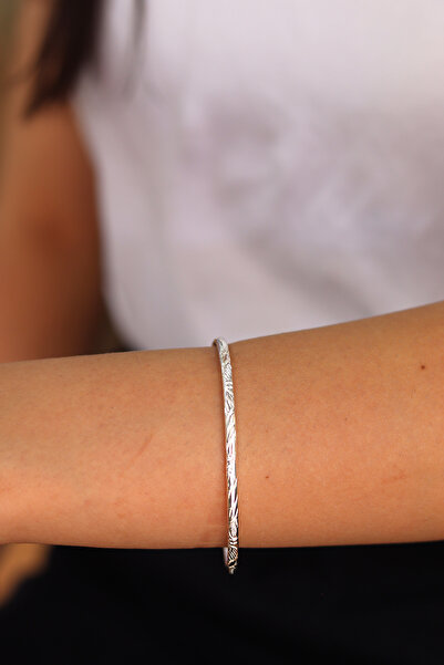 Midyat Nurtaş Gümüş İşlemeli 925 Ayar Gümüş Kadın Ajda Bilezik 201024327