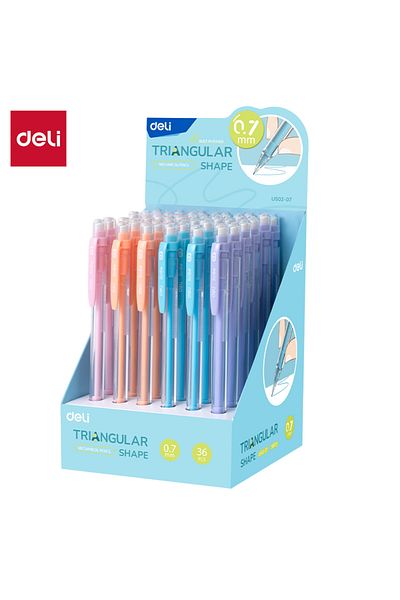Deli EU502-07 Mechanical Pencil 0.7mm Assorted Colors – ideal for students, sketching & daily use