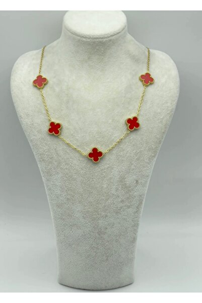 EnazStore سلسلة ذهبية من الفولاذ المقاوم للصدأ مكونة من 5 أوراق البرسيم موديل...