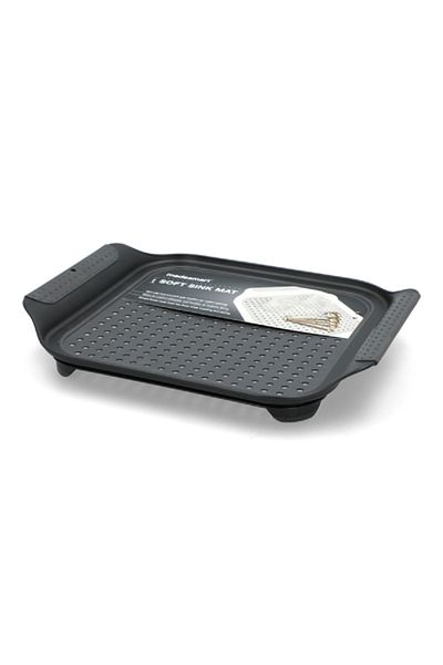 Madesmart Non-Slip Feet Soft Grip Handle Portable Sink Mat Black