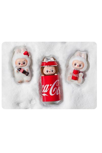 Herşey Nota Coca-Cola Themed Labubu Figure – Special Design Collectible Keychain 1 Pc