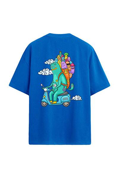 Colermi Scooter Character Back Printed Oversize T-Shirt