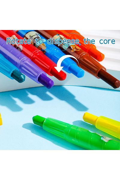 Deli EC223-12 Twistable Crayons Ø10×165mm, 12 Colors – ideal for clean and fun coloring