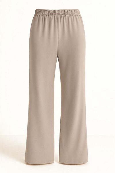 HAKKE Wide Trousers with Elastic Waist and Linen Look
