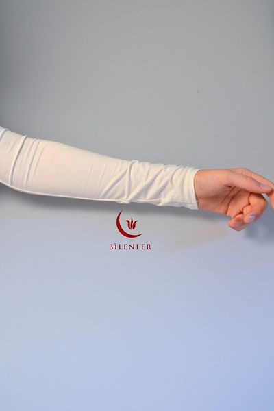 Bilenler Practical Hijab Combed Cotton Sleeve- Prayer Sleeve-Beige