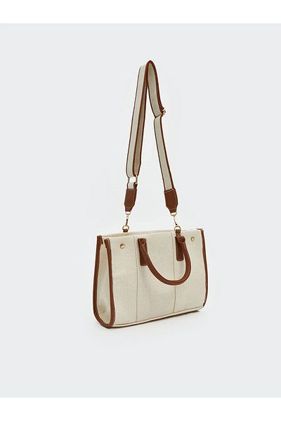 LC Waikiki Lcw Accessories Women's Canvas Bag with Beige Shoulder Strap