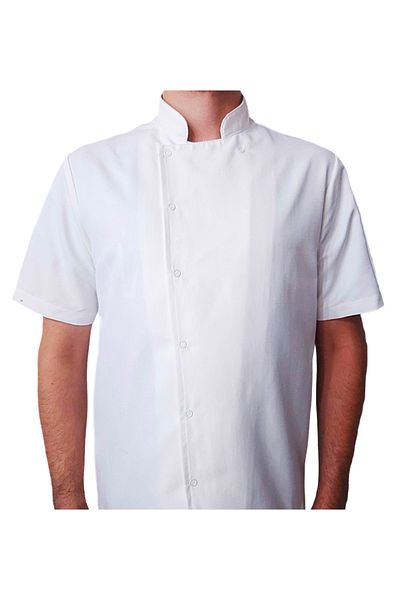 Ant Rotagrup Üniforma ve İş Elbiseleri Chef Jacket Ecru Color Unisex Short Sleeve Chef Cook Kitchen Jacket with Snap Fasteners