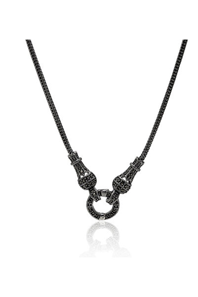 Midyat Nurtaş Gümüş Halka Tasarım Markazit Taşlı Gümüş Kadın Gerdanlık 201024255