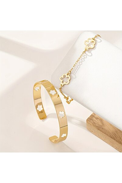 Ayzen Double Bracelet with Clover Design