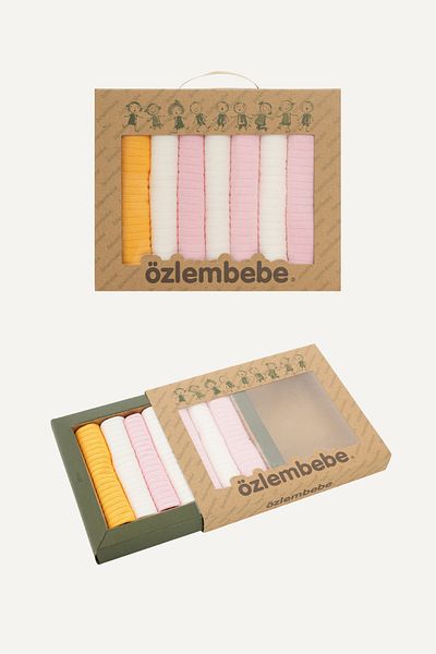 Maxhilda Bebe 7 Pack 100% Cotton Baby Mouth Wipes (Gift Package Made)