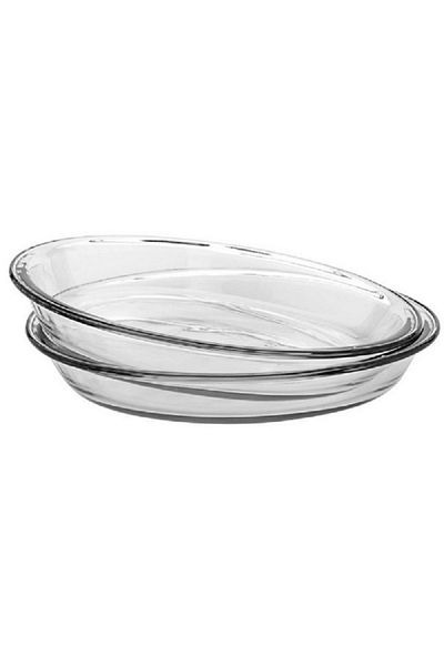 Anchor 2-Piece Essentials Dishwasher and Microwave Safe Round Roaster Set Clear 9inch