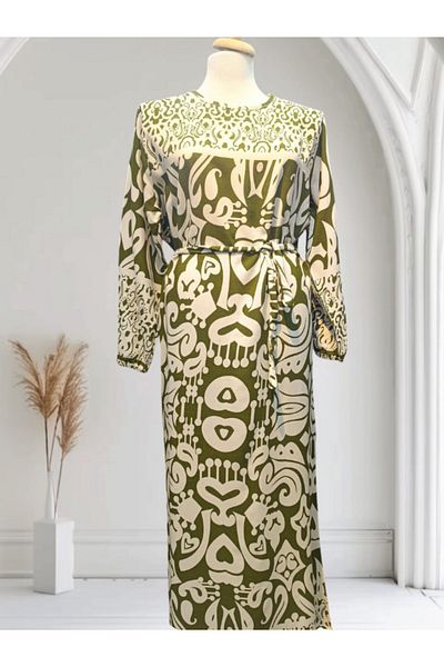 DENİZLİFE Women's Woven Patterned Dress