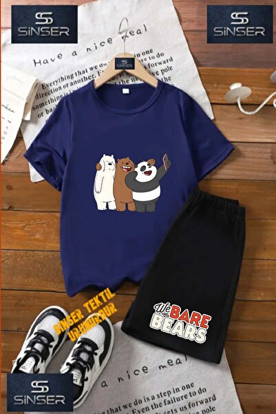 SS SİNSER Tricou cu gât rotund cu imprimeu special „PANDAS 3LU SELFIE” UNISEX...