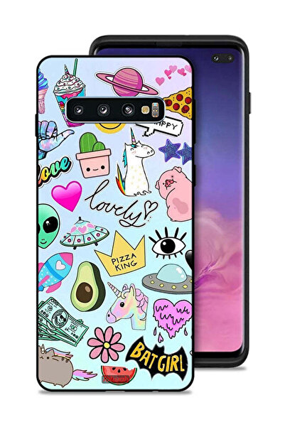 Tolwak غطاء حماية لهاتف سامسونج جالكسي S10 بلس بملصقات جميلة