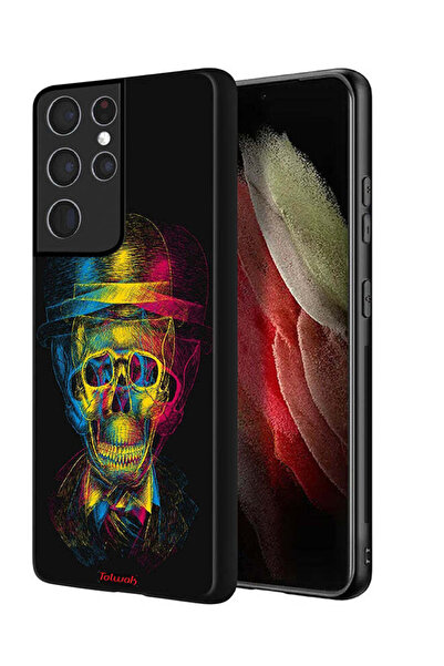 Tolwak غطاء حماية لهاتف سامسونج جالاكسي S21 ألترا 5G بتصميم جمجمة وقبعة ملونة...