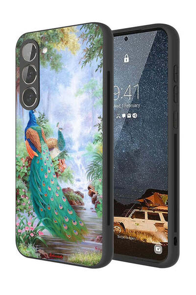 Tolwak غطاء حماية لهاتف سامسونج جالاكسي S23 5G بنقشة الطاووس