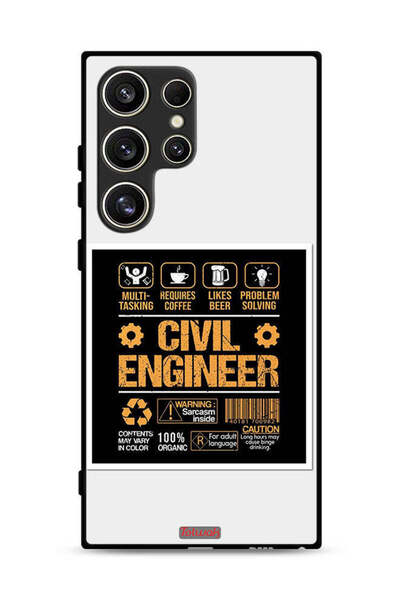 Tolwak غطاء حماية لهاتف سامسونج جالاكسي S24 ألترا 5G، ملصق مهندس مدني