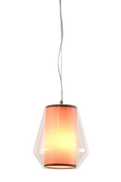 Platinet Pandantiv - SELENE, E27, 1x40W, Sticlă/Textil, 19 x 21cm