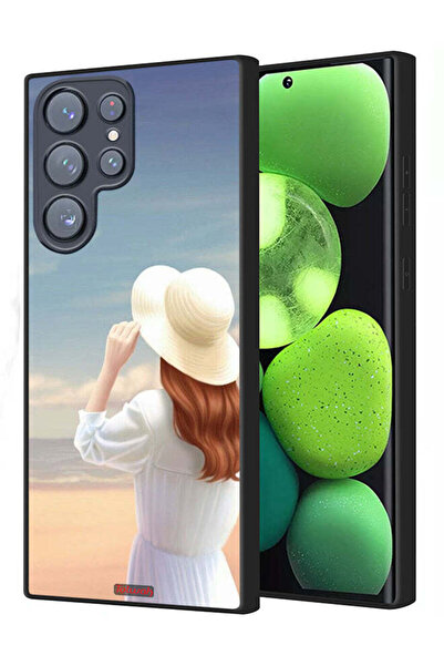 Tolwak Samsung Galaxy S22 Ultra 5G Protective Case Cover Hat Girl Standing