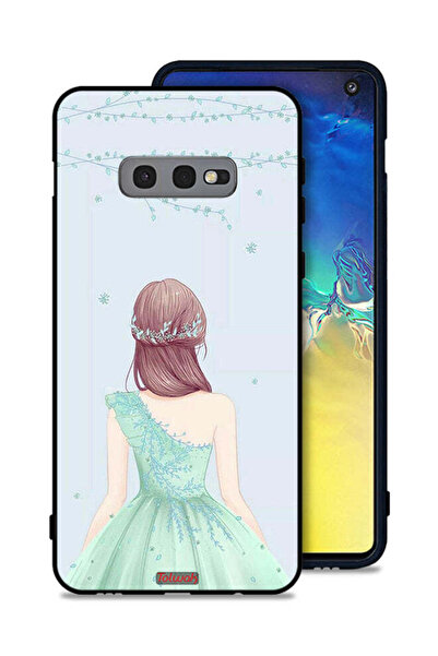Tolwak غطاء حماية لهاتف Samsung Galaxy S10e بتصميم فتاة لطيفة ترتدي فستانًا م...