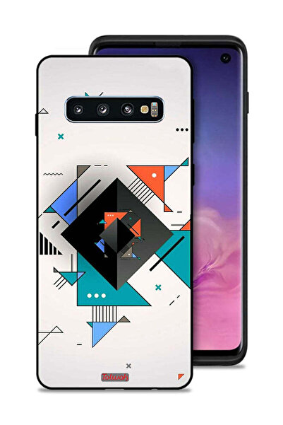 Tolwak غطاء حماية لهاتف سامسونج جالكسي S10 بأشكال مربعة ومثلثة ونمط تجريدي