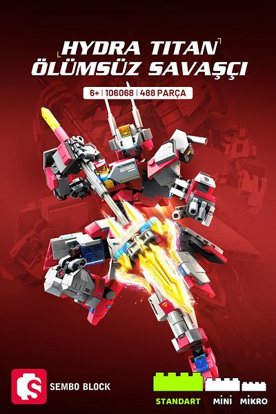 Sembo Block Hydra Titan Immortal Warrior Robot Building Block Set