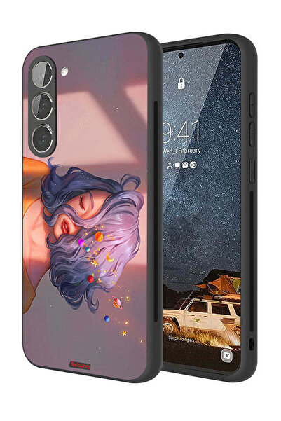 Tolwak Samsung Galaxy S23 5G Protective Case Cover Girl And Space Art