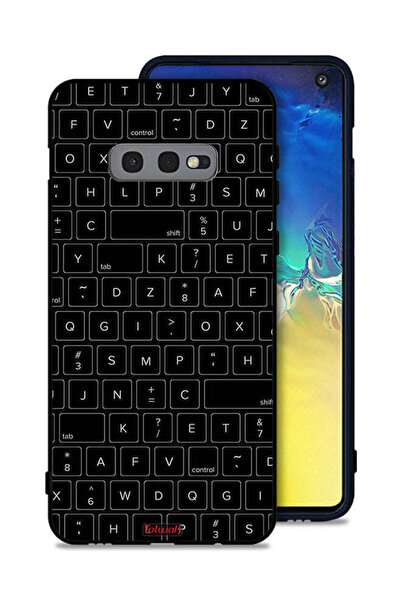 Tolwak غطاء حماية لهاتف Samsung Galaxy S10e بنمط مفاتيح لوحة المفاتيح العشوائية