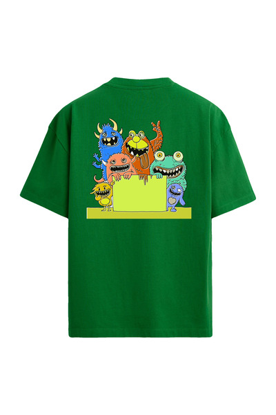 Colermi Colorful Monsters Back Printed Oversize T-Shirt