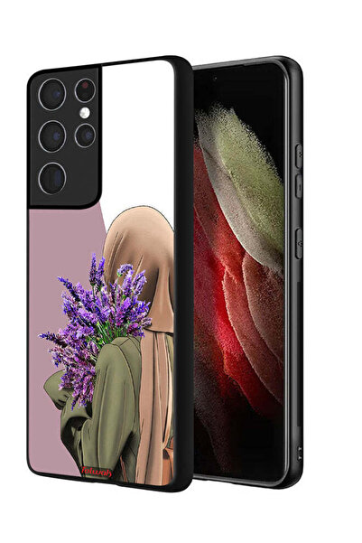 Tolwak Samsung Galaxy S21 Ultra 5G Protective Case Cover Holding Flower