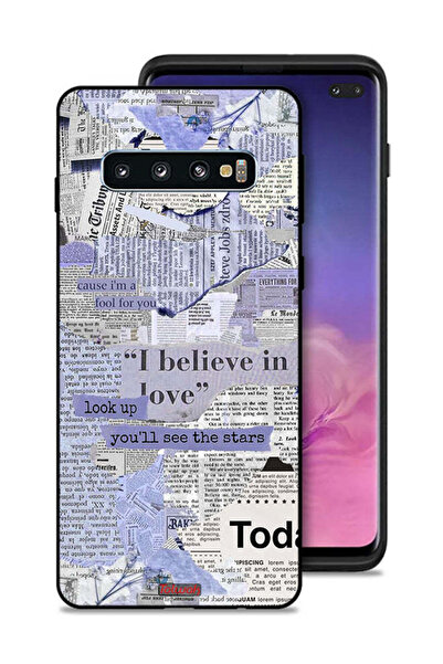Tolwak غطاء حماية لهاتف سامسونج جالاكسي S10 بلس - قطع من الصحف