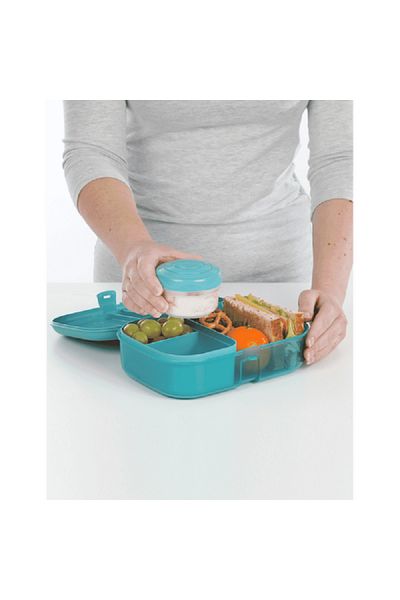 Sistema Freezer Safe BPA-Free Plastic Ribbon Lunch Box with Mini Bite Assorted Color