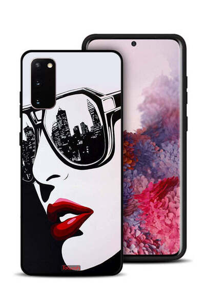 Tolwak غطاء حماية لهاتف سامسونج جالكسي S20 بتصميم وجه فتاة وفن تجريدي