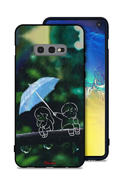 Tolwak غطاء حماية لهاتف Samsung Galaxy S10e بتصميم زوجين من الفن التجريدي