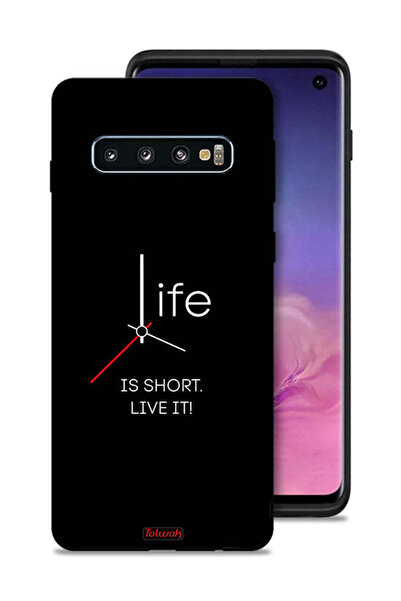 Tolwak Samsung Galaxy S10 Protective Case Cover Life Is Short Live It