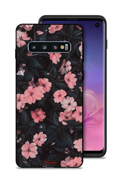 Tolwak غطاء حماية لهاتف سامسونج جالكسي S10 - زهر الخوخ والورود الصغيرة