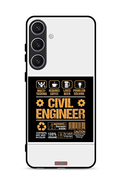 Tolwak غطاء حماية لهاتف سامسونج جالاكسي S24 بلس 5G، ملصق مهندس مدني