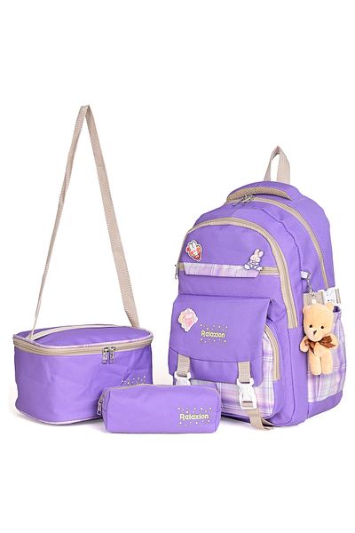 Relaxion Set de 3 genți de școală – rucsac, cutie de prânz și suport pentru stilou